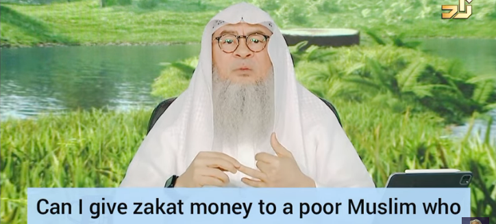 Can I give zakat money to a poor Muslim who sells Alcohol?