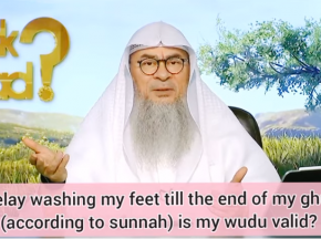 If I delay washing my feet till the end of my ghusl, is my wudu valid?