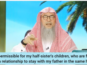 Is it permissible for my half sister's illegitimate children to stay with my father?