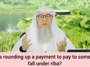 Does rounding up a payment (instead of $4.50 you give $5.00) fall under Riba?