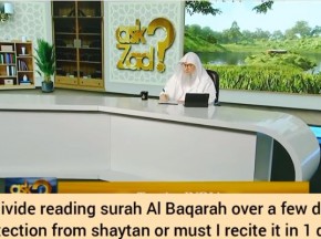 Split Baqarah in 3 days or recite in 1 day for protection from satan? Last 2 Ayahs of Baqarah