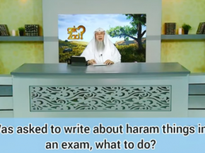 Ruling on writing haram things during exams