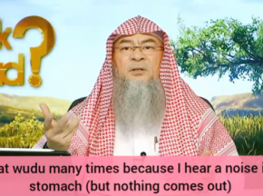 Repeat wudu many times because I hear sounds in my stomach (but nothing comes out)